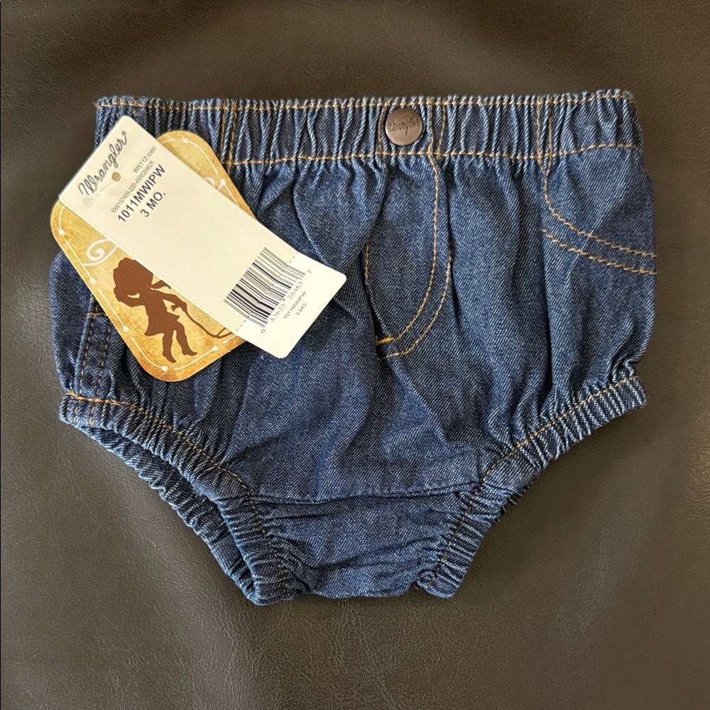Wrangler Blue Denim Diaper Cover/Bloomers - 3mo